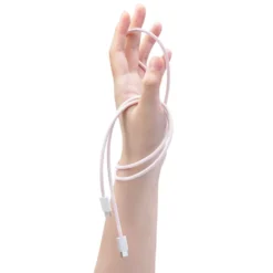 Linocell Flätad USB-C- till Lightning-kabel Rosa 1 m
