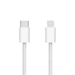 Linocell Flätad USB-C- till Lightning-kabel Vit 0,5 m