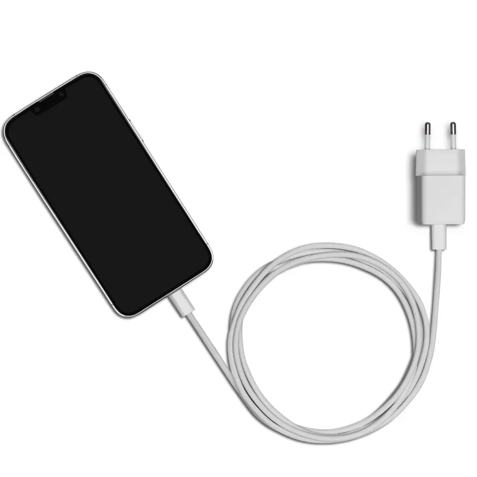Linocell Flätad USB-C- till Lightning-kabel Vit 1 m