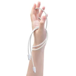 Linocell Flätad USB-C- till USB-C-kabel 60W Vit 2 m