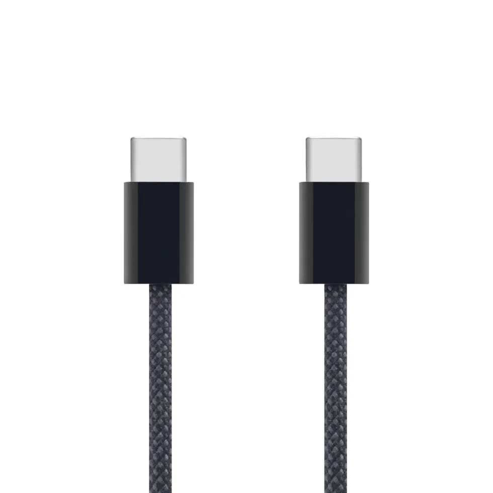 Linocell Flätad USB-C- till USB-C-kabel 240 W Svart 1m