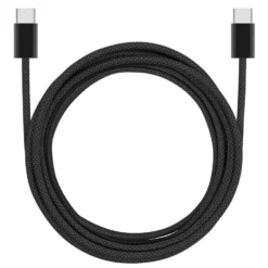 Linocell Flätad USB-C- till USB-C-kabel 240 W Svart 1m