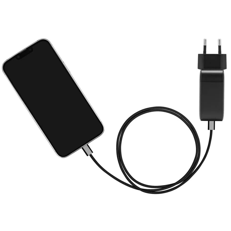 Linocell Flätad USB-C- till USB-C-kabel 240 W Svart 1m