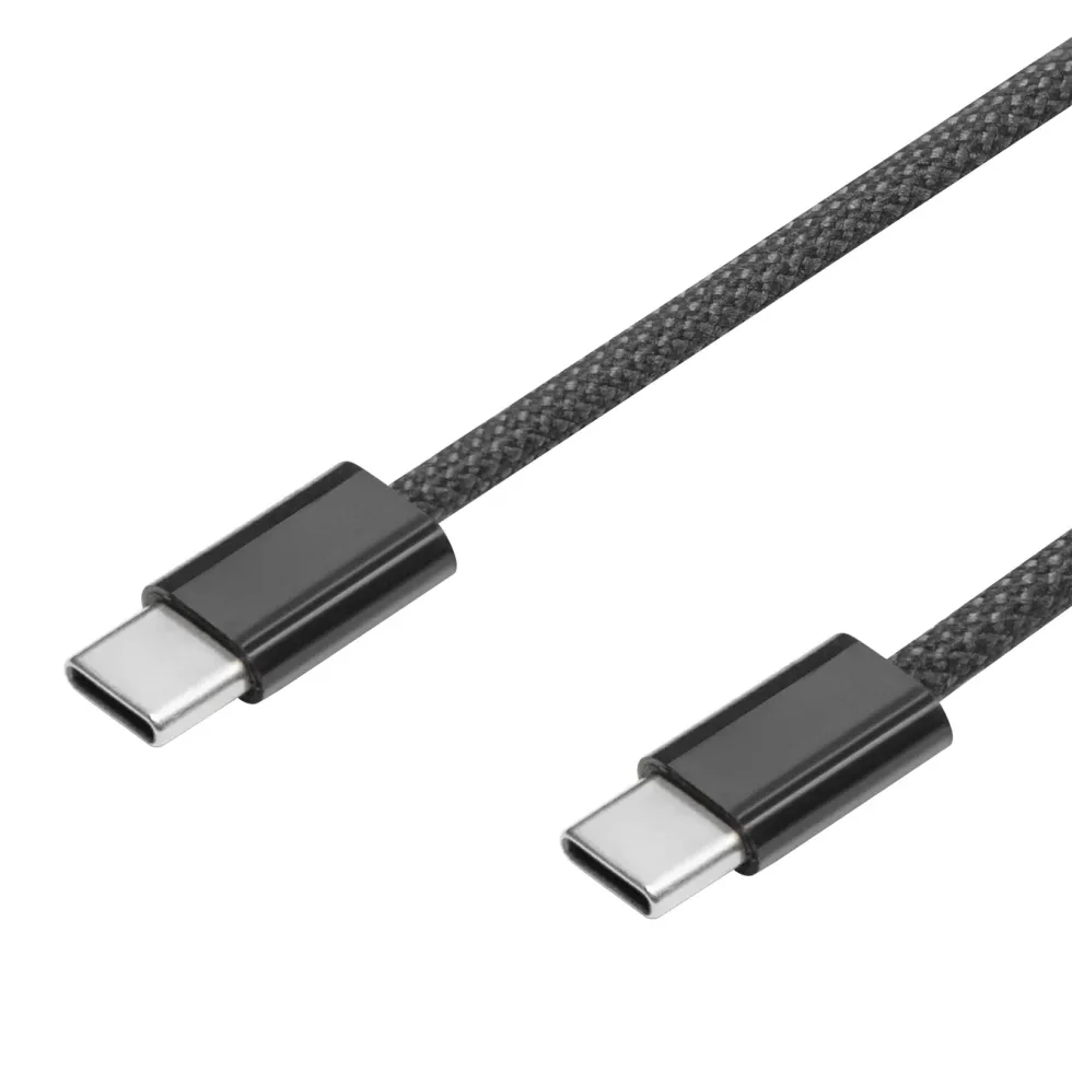Linocell Flätad USB-C- till USB-C-kabel 240 W Svart 1m