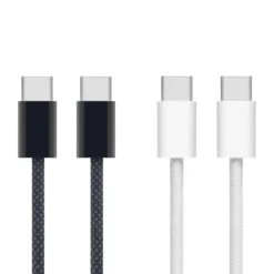 Linocell Flätad USB-C- till USB-C-kabel 240 W Svart 1m