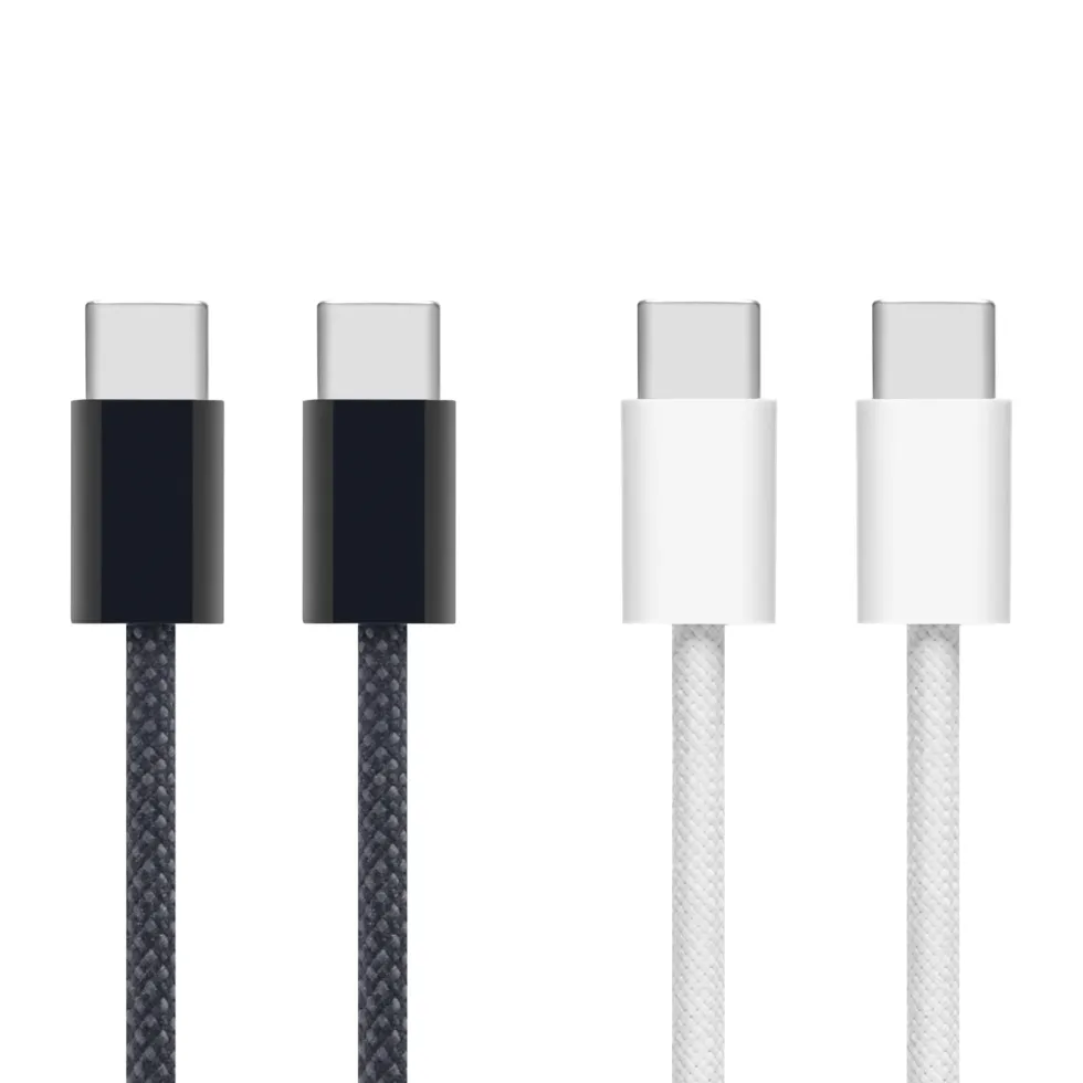 Linocell Flätad USB-C- till USB-C-kabel 240 W Svart 1m