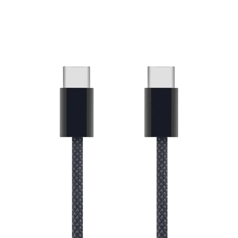 Linocell Flätad USB-C- till USB-C-kabel 60W Svart 0,5 m