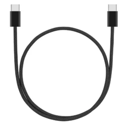 Linocell Flätad USB-C- till USB-C-kabel 60W Svart 0,5 m