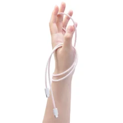 Linocell Flätad USB-C- till USB-C-kabel 60W Rosa 0,5