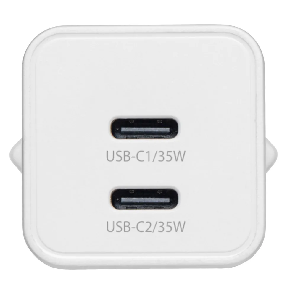 Linocell GaN snabbladdare 35 W PD med 2 USB-C-portar Vit