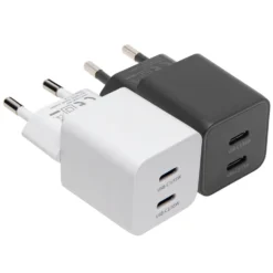 Linocell GaN snabbladdare 35 W PD med 2 USB-C-portar Vit