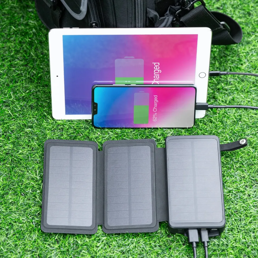Linocell Powerbank med solcellsladdning 20 W 8000 mAh