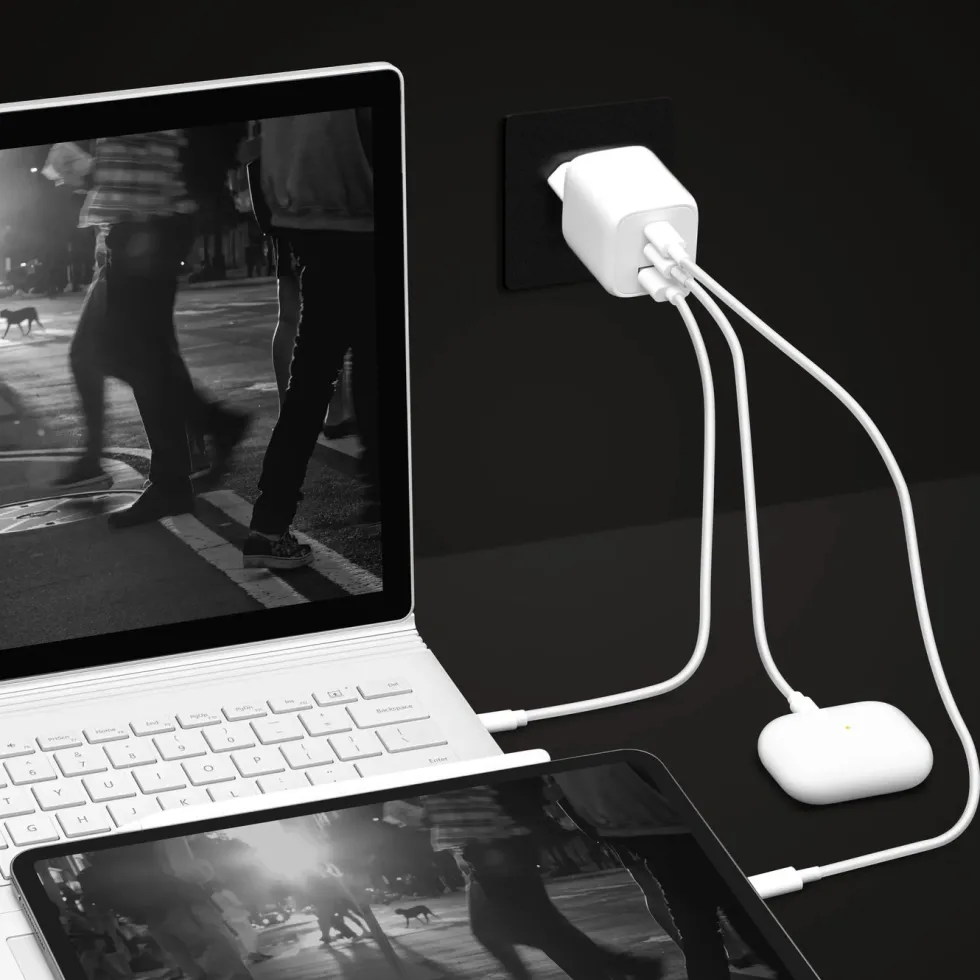 Linocell Premium GaN USB-C laddare med PD 65 W Vit