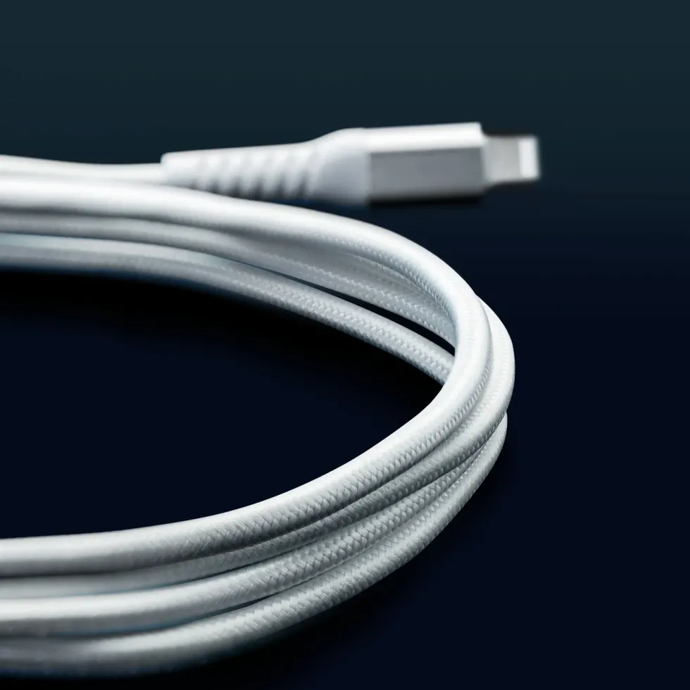 Linocell Premium Kevlar USB-A till Lightning-kabel 1 m Vit