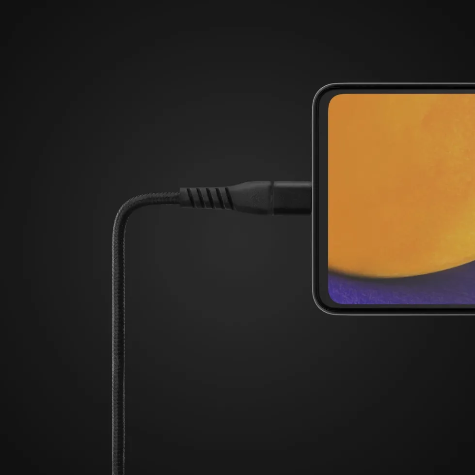 Linocell Premium Kevlar USB-C 3.2-kabel Svart 3 m