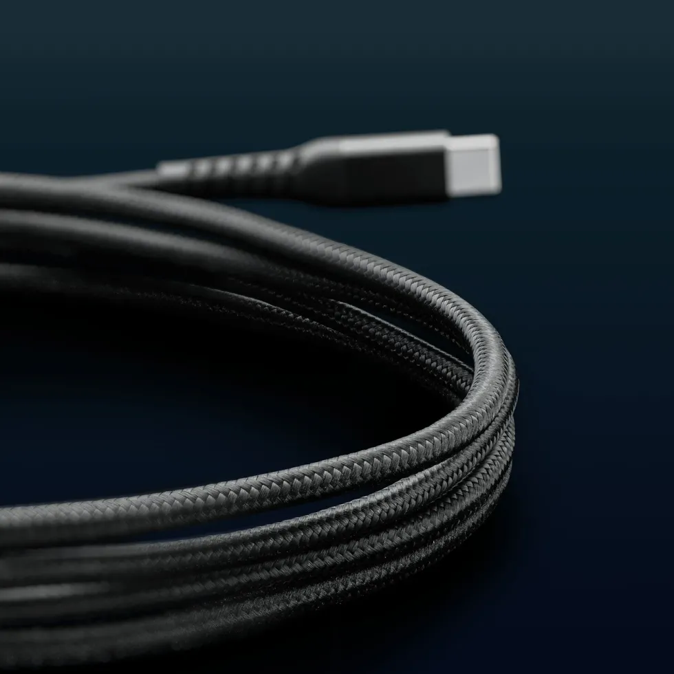 Linocell Premium Kevlar USB-C- till Lightning-kabel Svart 0,5 m