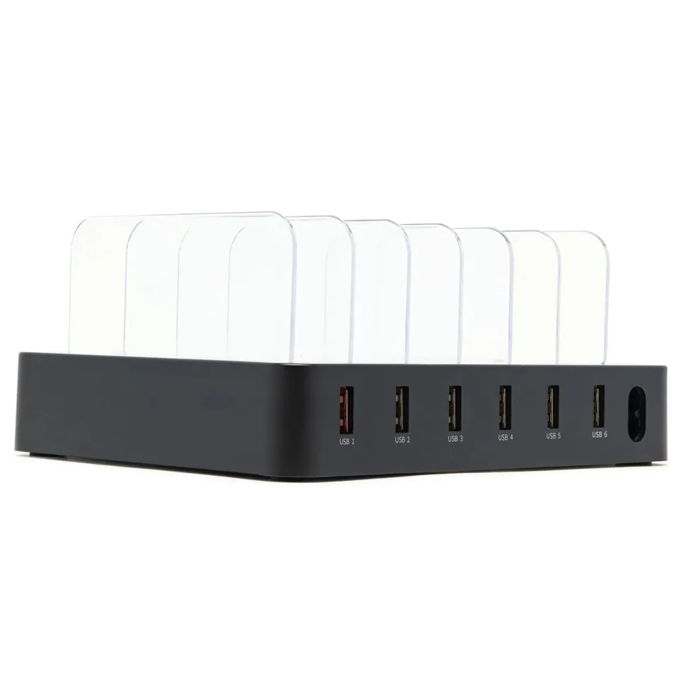 Linocell USB-laddstation med ställfunktion 6 portar