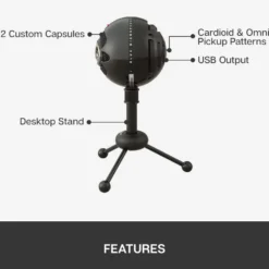 Logitech C Blue Snowball USB-stereomikrofon Svart