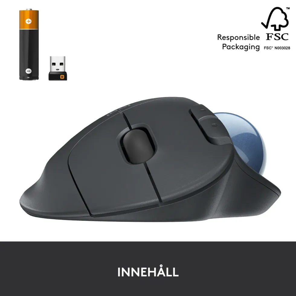 Logitech Ergo M575 Trådlös datormus Svart