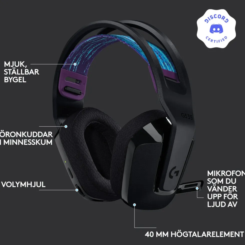 Logitech G 535 Lightspeed Trådlöst gamingheadset
