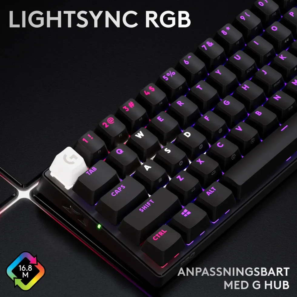 Logitech G PRO X 60 Lightspeed Trådlöst gaming-tangentbord Linear Black