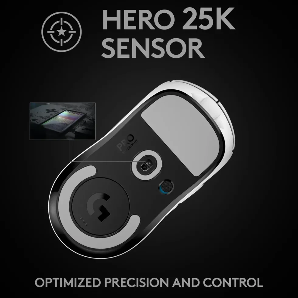 Logitech G Pro X Superlight Trådlös gaming-mus Vit