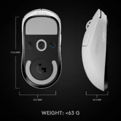 Logitech G Pro X Superlight Trådlös gaming-mus Vit