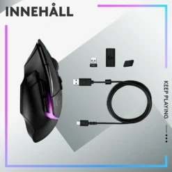 Logitech G 502 X Plus Trådlös gamingmus Svart
