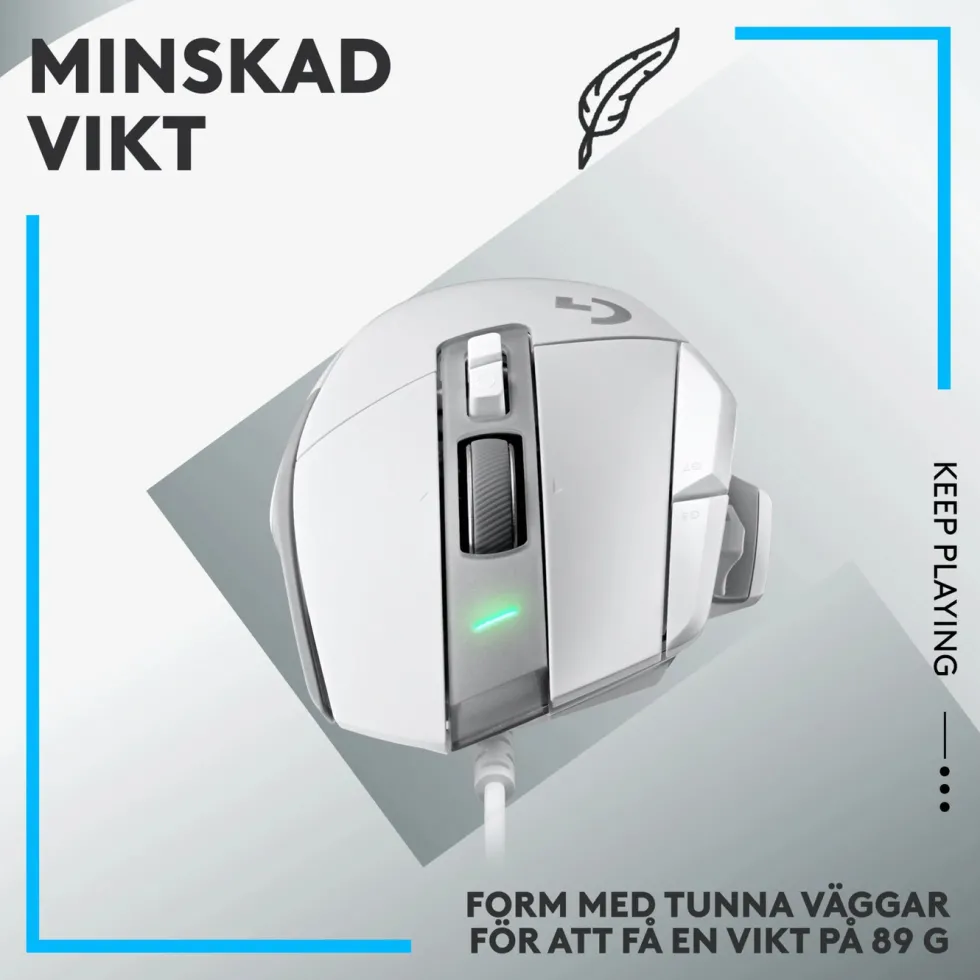 Logitech G 502 X Trådbunden gamingmus Vit