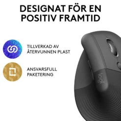 Logitech Lift Vertikal datormus Graphite