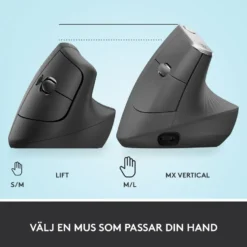 Logitech Lift Vertikal datormus Graphite