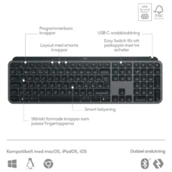 Logitech MX Keys S Trådlöst tangentbord Graphite