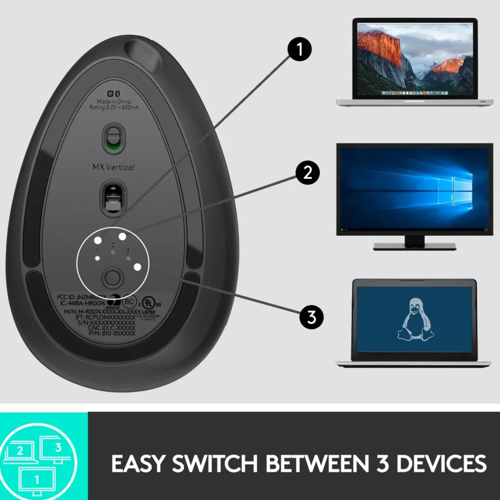 Logitech MX Vertical Trådlös datormus
