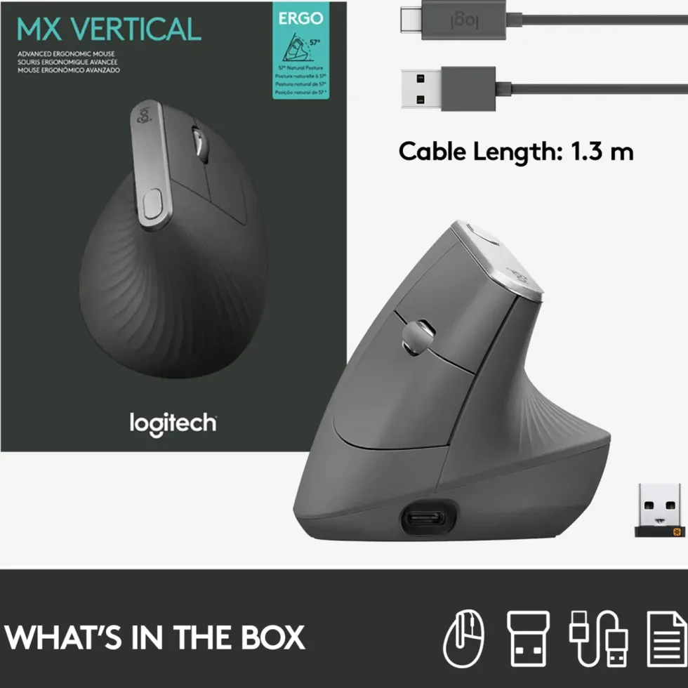 Logitech MX Vertical Trådlös datormus