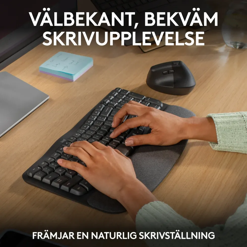 Logitech Wave Keys Trådlöst Ergonomiskt tangentbord