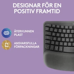 Logitech Wave Keys Trådlöst Ergonomiskt tangentbord
