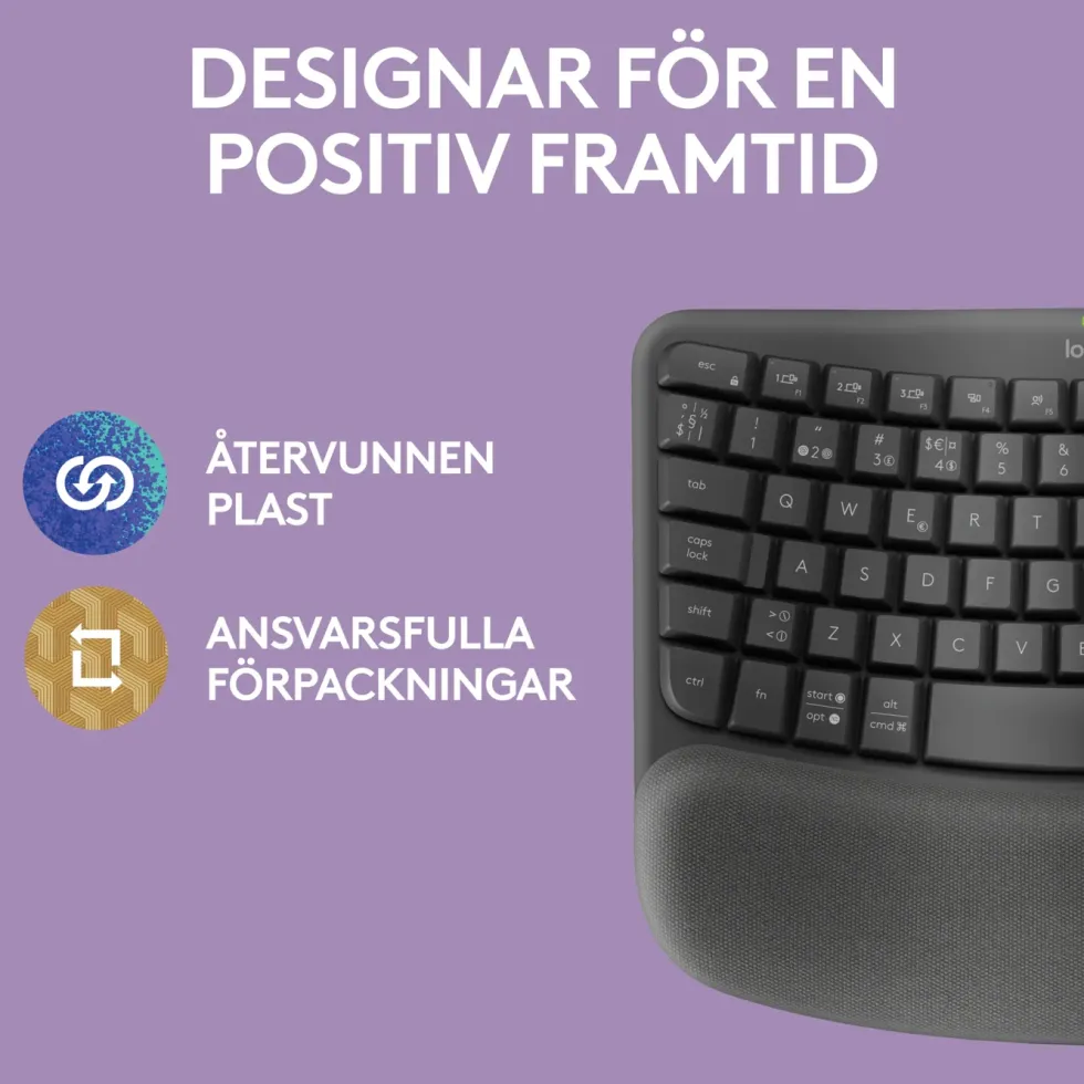 Logitech Wave Keys Trådlöst Ergonomiskt tangentbord