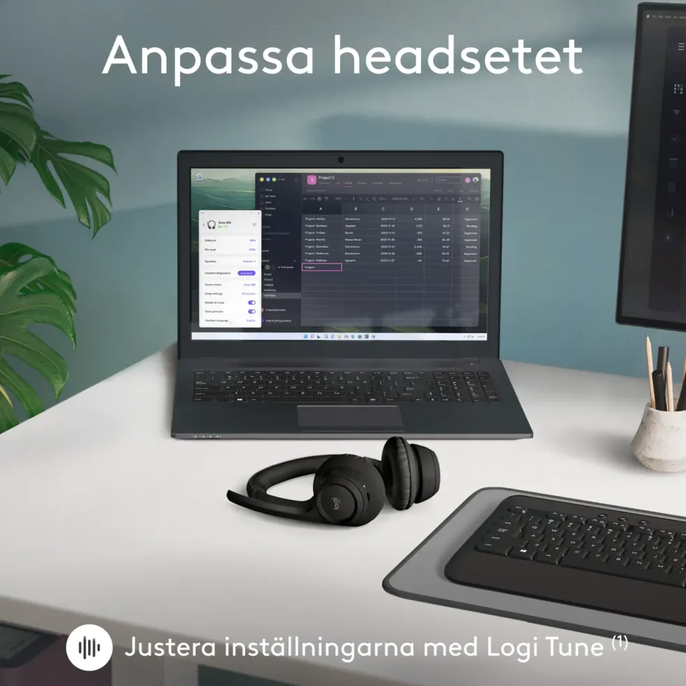 Logitech Zone 300 Trådlöst headset Graphite