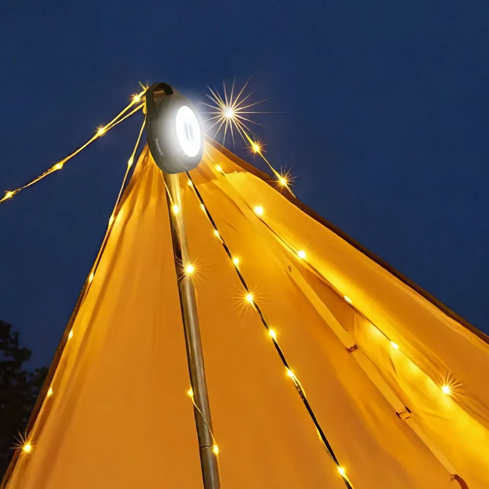 Luxorparts Bärbar campingstrålkastare med LED-ljusslinga