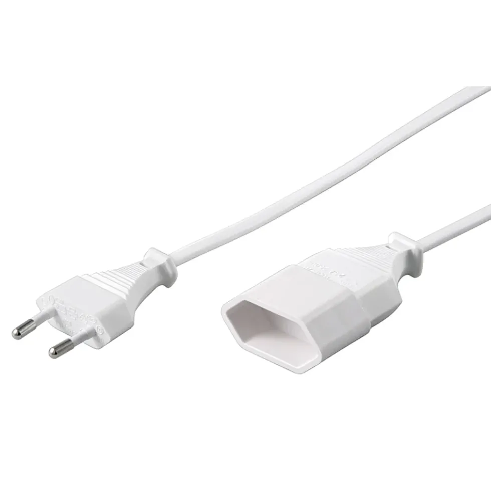 Luxorparts Förlängningskabel Ojordad 5 m (EU) Vit