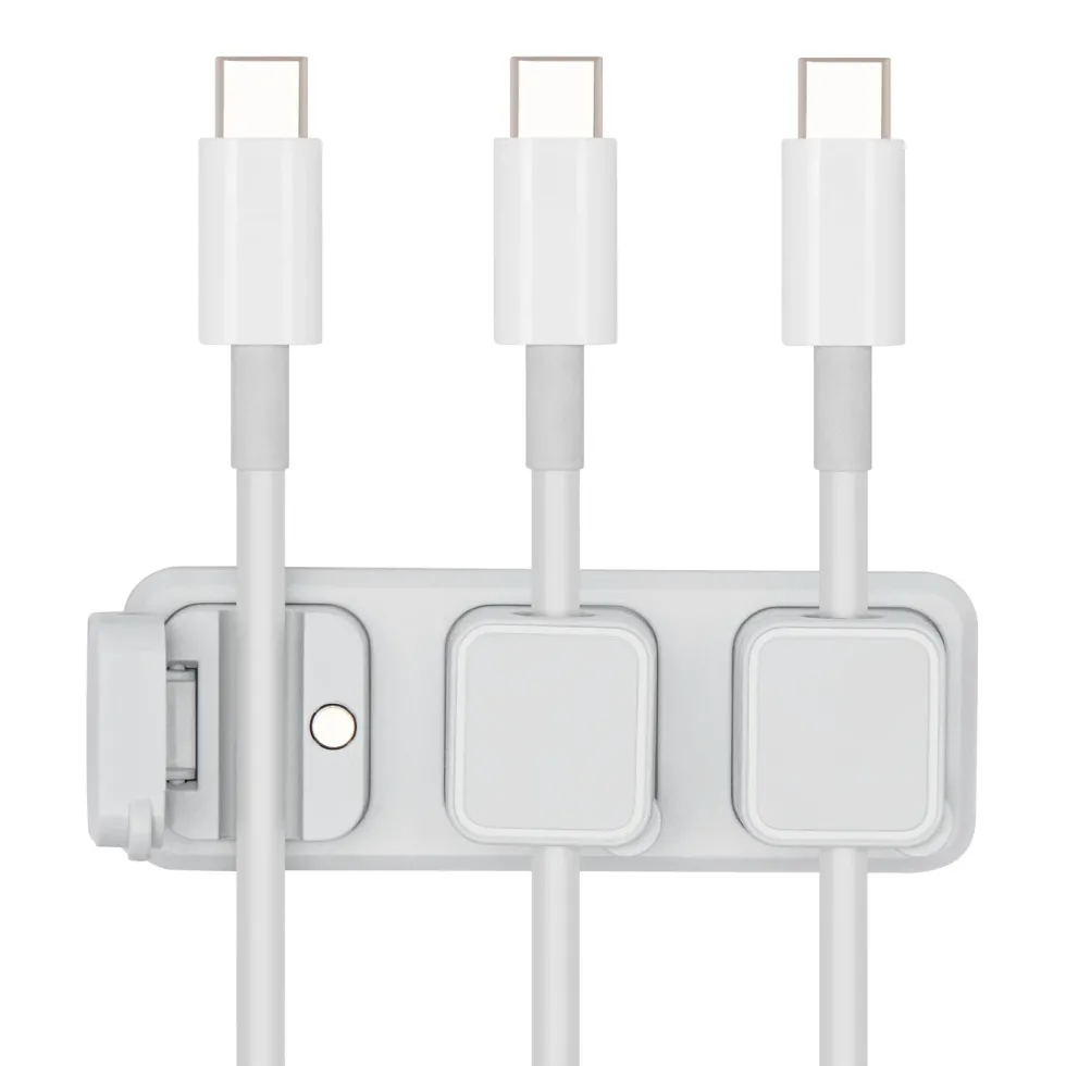 Luxorparts Magnetisk kabelklämma med basplatta Vit (6-pack)