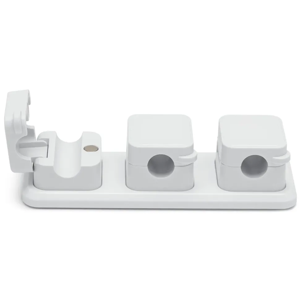 Luxorparts Magnetisk kabelklämma med basplatta Vit (6-pack)