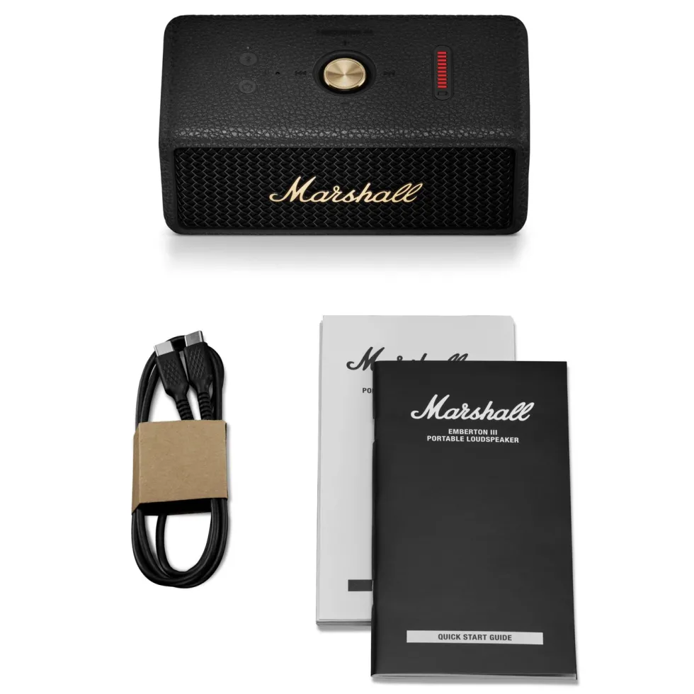 Marshall Emberton III Bluetooth-högtalare Black and Brass