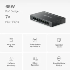 Mercusys MS108GP 8-portars gigabitswitch med POE+