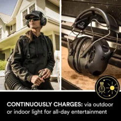 3M WorkTunes Connect & Solar hörselkåpor Bluetooth Svart