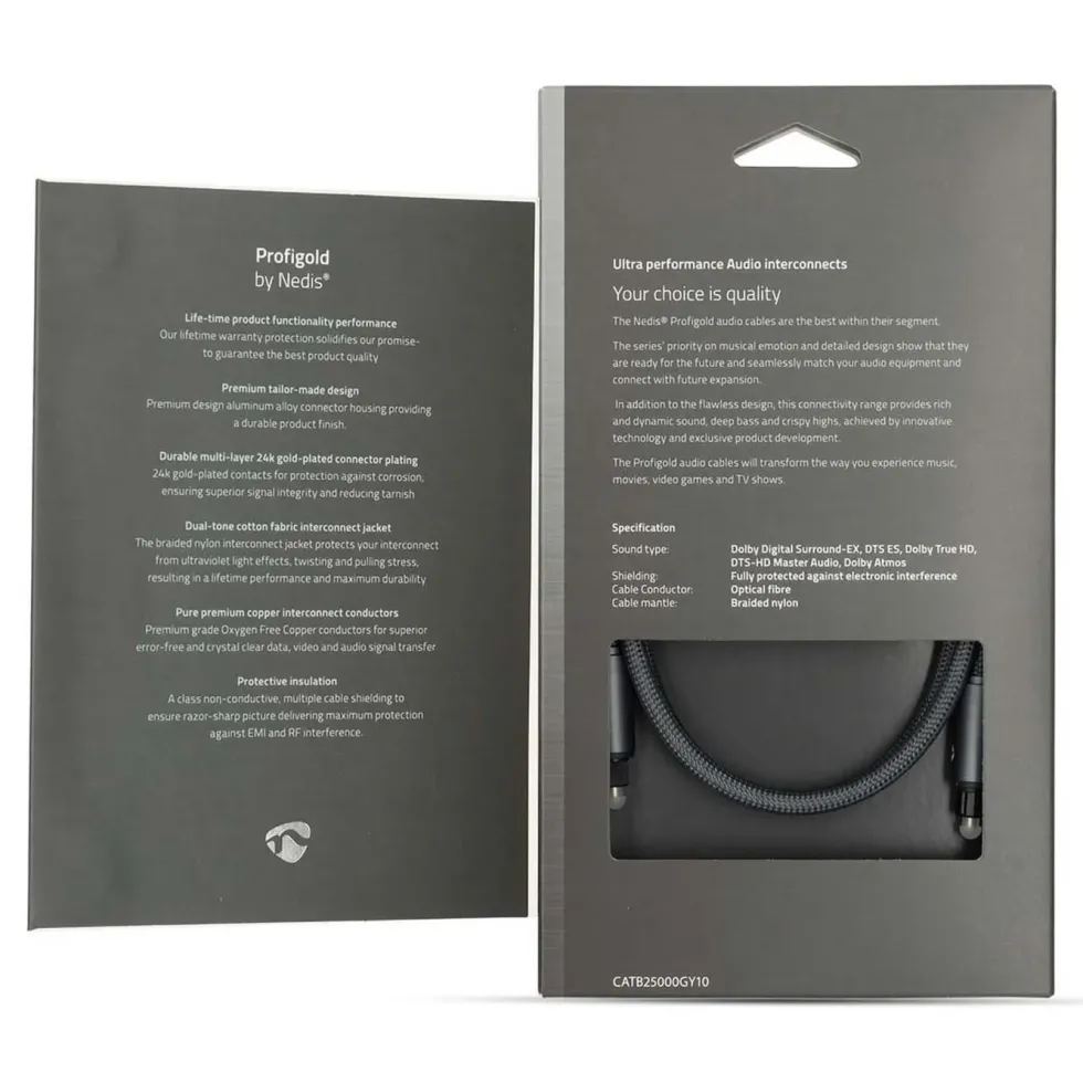 Nedis Optisk ljudkabel Toslink 1 m