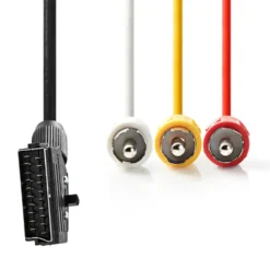 Nedis SCART-kabel – 3xRCA med switch