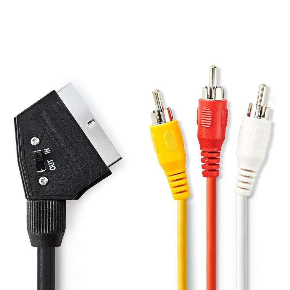 Nedis SCART-kabel – 3xRCA med switch