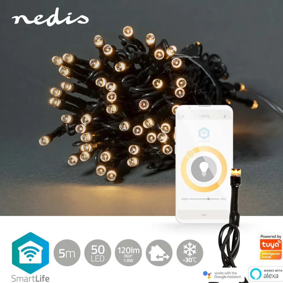 Nedis SmartLife Varmvit Ljusslinga 5 m
