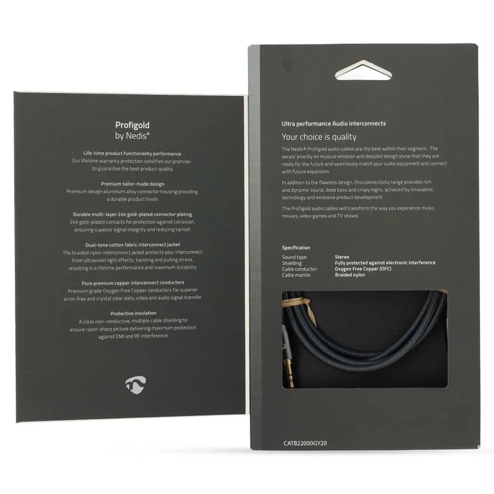 Nedis Stereoljudkabel 3,5 mm hane till hane 2 m